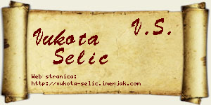 Vukota Selić vizit kartica